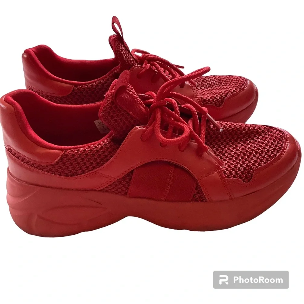 Call It Spring Women's Knit Red Size 7 Fashion Sneaker Vegan